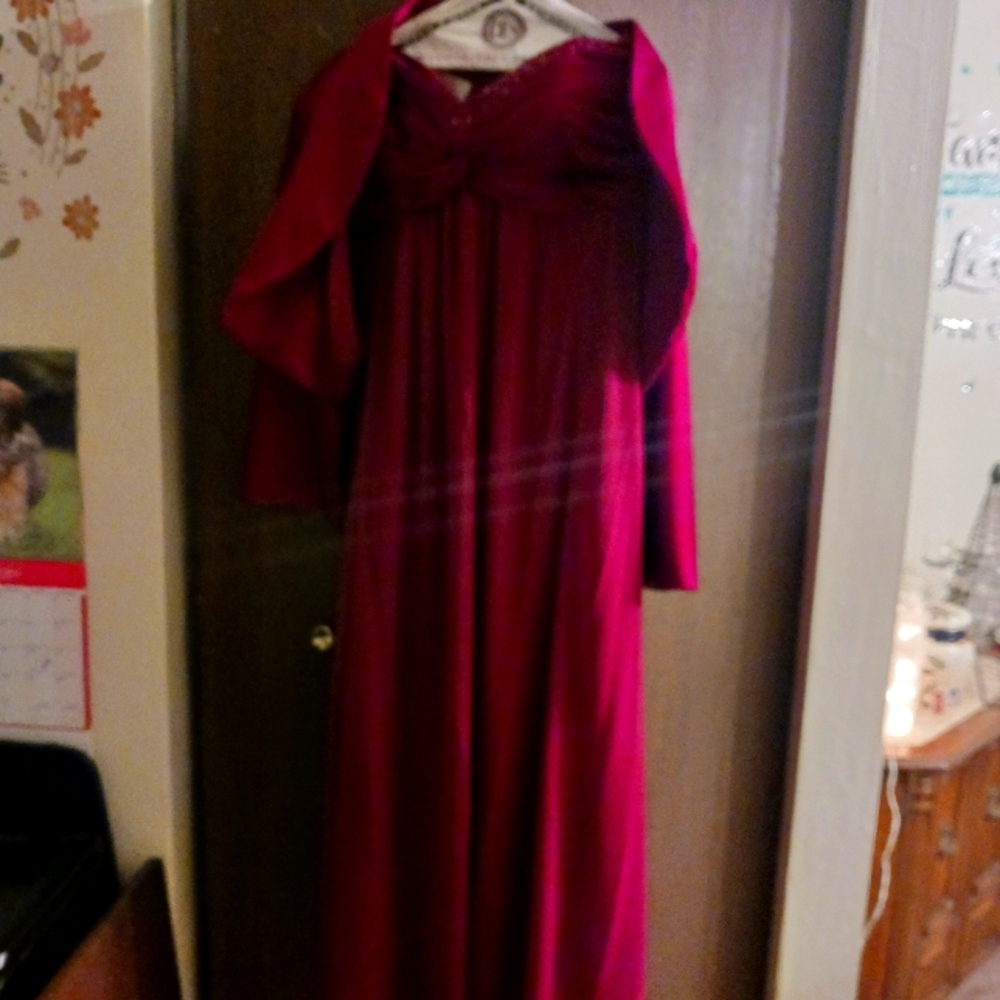 A evening gown or bridesmaid down